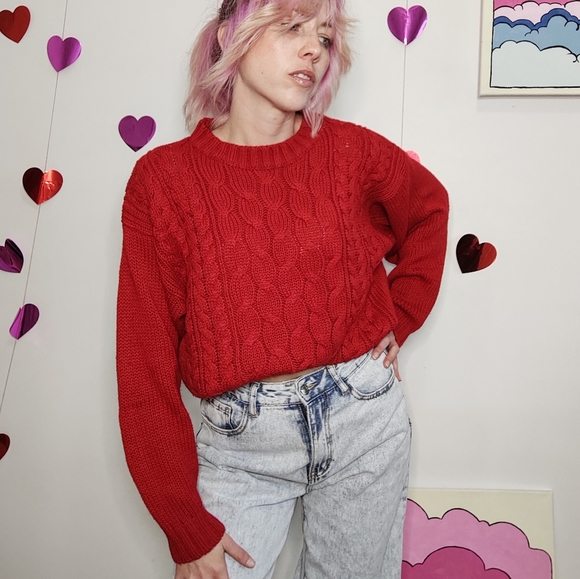 Vintage 90s Cable Knit Crew / Jumper - Picture 2 of 10